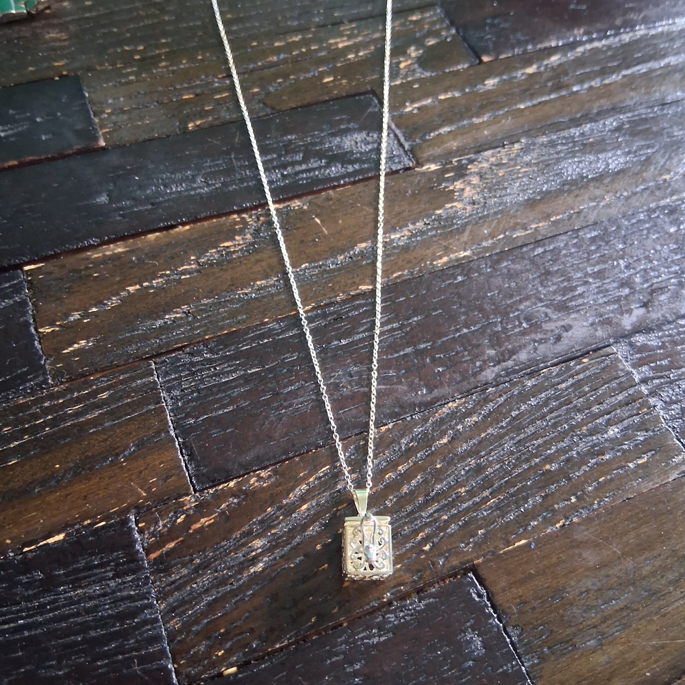 Italian 925 Silver Necklace And Silver Charm Box Pendant. It Opens!! 🥰😍